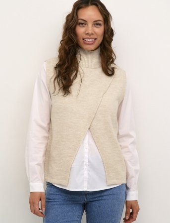 Kaffe Kataris Knit Vest - Cream - XXL