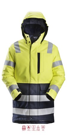 Snickers Workwear 1860 ProtecWork Parka huomioväri keltainen/ laivastonsininen Huomioväri Keltainen/Laivastonsininen, Vaatteet