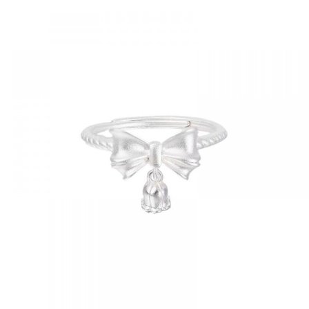 Liljekonvalj blomma ring, S925 sterling silver rosett söt blomma ring, blomma ring