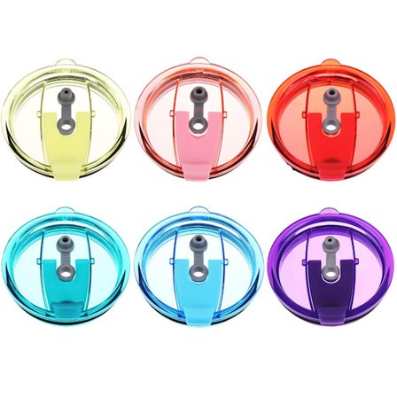 6-pakning 30 oz Tumbler-lokk for Tumbler Travel Cup Spill Proof og Splash Resistant Lids Covers Classic Clear Flip Replacement Lids