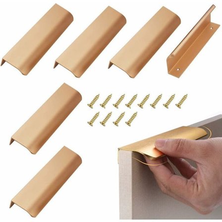 150 mm matta guld möbelhandtag, integrerat aluminiumhandtag