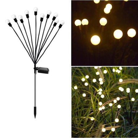 Solcellslampor LED för Gräsmatta Trädgård Dekorativa Varma Ljus