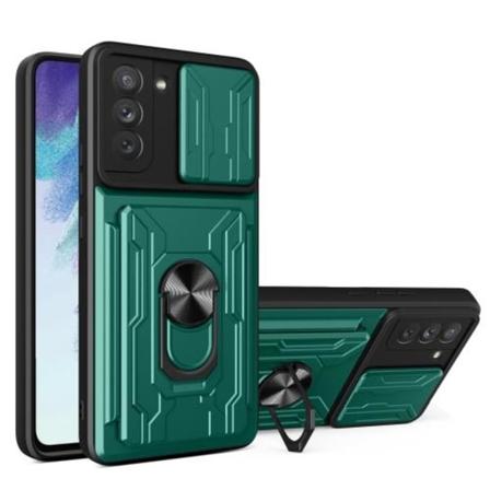 Samsung Galaxy S21 Fe Skal Camshield Hybrid Ring Grön