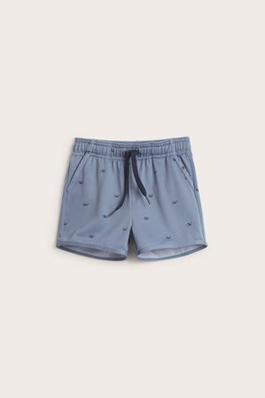 Newbie | Badshorts med små fiskar | Blå