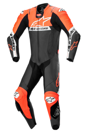 Lederkombi Alpinestars Missile V2 Ward 1 PC Leather Schwarz/Rot/Fluo Weiß 46