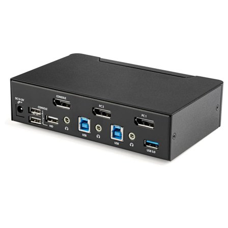StarTech 2-Port DisplayPort KVM Switch - 4K 60Hz - DisplayPort 1.2 KVM Switch (SV231DPU34K) - KVM / lyd / USB-svitsj - 2 porter