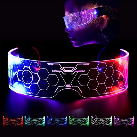 Lysende briller, LED-briller, Cyberpunk LED-briller, F
