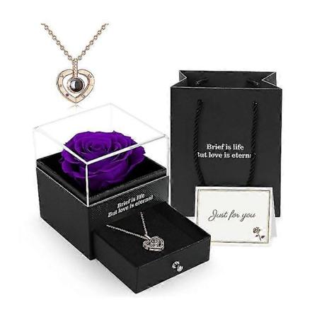 S ilytetty Oikea Ruusu, Lahjakotelo Rakastan Sinua Kaulakorun Kanssa, K sintehty Ikuinen Oikea Ruusun Kukka Lahja H nelle Naiselle Vaimolle Tytt yst v