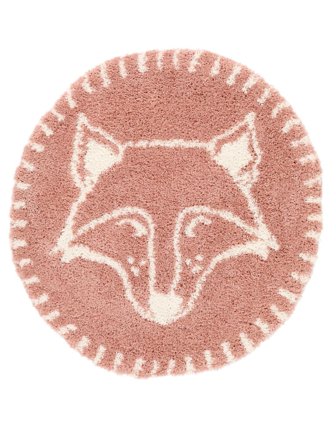 Kids Rug Shaggy Lurig Pink Round Small Oeko-Tex
