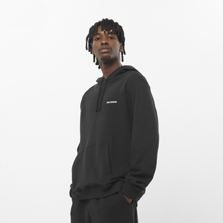 Salomon - Mellomplagg Klær "droppin" Hoodie M - Deep Black / White