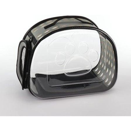 Bærbart bur for kjæledyr, flyselskap godkjent under sete kjæledyr bærer, gjennomsiktig sammenleggbar myk kjæledyr reiseveske for valp, katt og kanin (