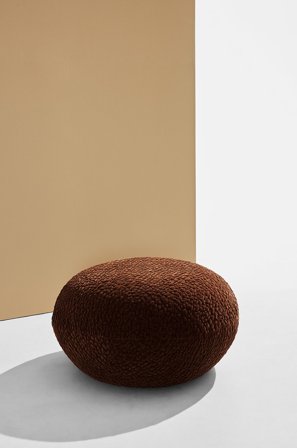 Pastill - Bloom pouf ø 72 cm - Ruskea - Rahit - - Homeroom