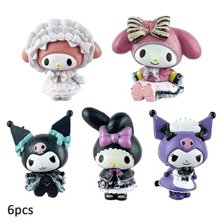 5 stk./sæt Sanrio Kuromi My Melody Anime Actionfigurer, PVC Model Figur Samling, Kagedekoration Børnepigegaver