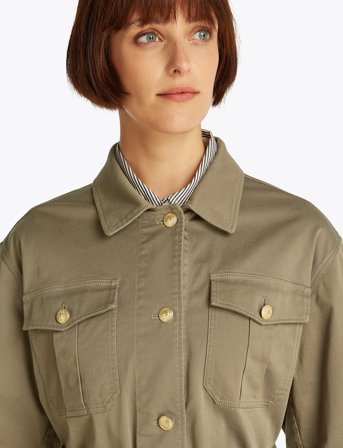 Tommy Hilfiger Gold Button Utility Jacket - Green - XXL