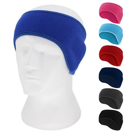 Vindtett fleece sykkelørevarmere mansjetter pannebånd for menn og kvinner vinterløping yoga ski trening