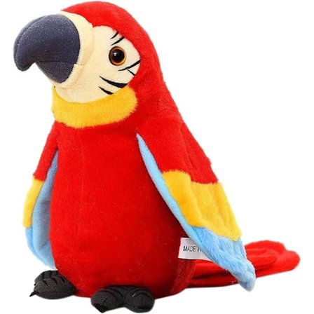Talking Macaw Parrot Repeating What You Say Stuffed Animal Plush