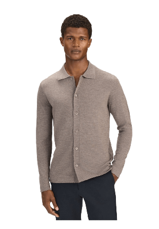 John Henric Merino Buttoned Cardigan (bastian) Tröjor Herr Brun L
