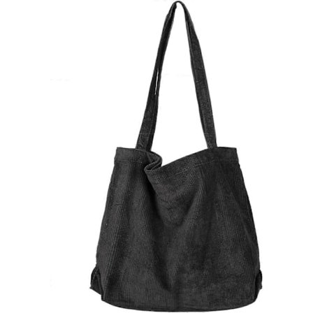 Stor kordfløyel skulderveske for kvinner, retro håndveske for hverdagsbruk, kontor, skoletur og shopping