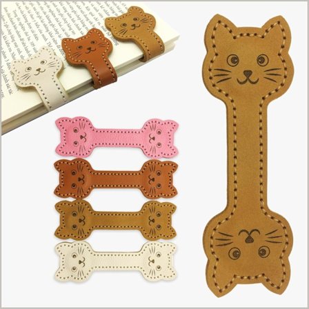 Magnetiske Læder Bogmærker til Læsning, Sød Katteansigt Magnet Bogmærke Klips til Kvinder, Mænd, Børn, Magnetisk Bog Ma