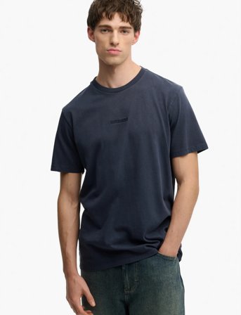 Superdry Micro Logo T Shirt - Navy - XXXL