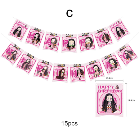 Demon Slayer Birthday Party Supply Tecknad Kamado Nezuko Printed Party Dekor