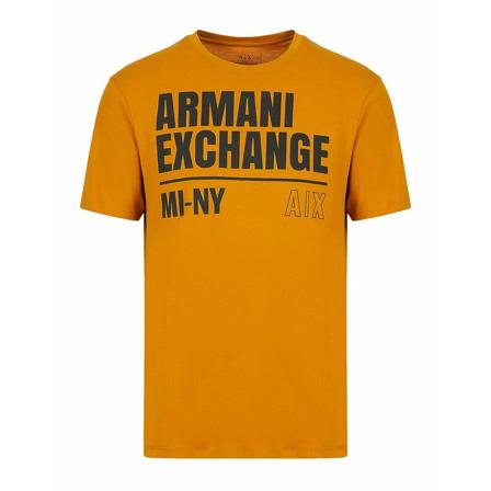 Armani Exchange, Short Sleeve Shirts Oranje, Heren, Maat:M