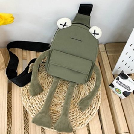 Personlighet Tjej liten väska Tide Cartoon Söt Groda Casual Messenger Bag