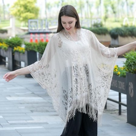 Aftonklänningar Sjal Lady Cape Wraps GUL VIT GUL VIT