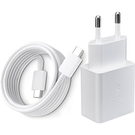 25W USB C Hurtiglader, Superhurtig Lader med Type C Ladekabel for Samsung Galaxy S24/S23/S22/S21 Ultra/S20