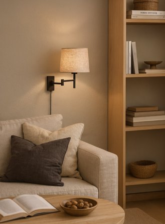 Sara swing vegglampe - sort