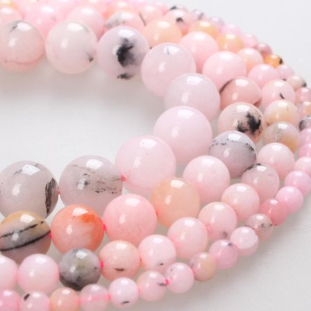 Naturliga Stenpärlor Rosa Opal För Armband Halsband Smyckestillverkning