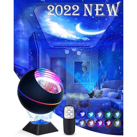2022 Stjernehimmel projektionslampe Bil Stjernehimmel Lampe Vandmønster Lampe Farverig Stemmeaktiveret Laser Scene Lampe Atmosfære Lampe