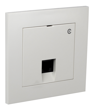 Elko Plus Modulæruttak innfelt, 1 x 8 K6 hvit, Datamaskin & surfing