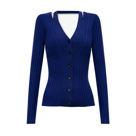 Proenza Schouler Ribbed cardigan Blå, Dame Cardigans