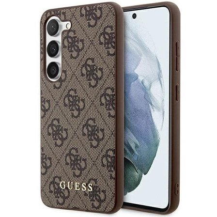 Guess 4G metalli kultainen logo kotelo Samsung Galaxy S24+ - ruskea