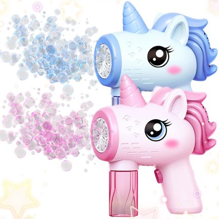 Enhjørning Sæbeboblemaskine, 2 Stk Enhjørning Boblelegetøjsmaskine, Automatisk Boblemaskine, til Bryllup, Have