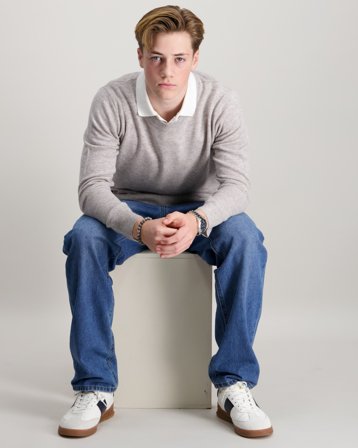 RYVLS Cashmere Blend Crewneck Beige Trøjer Dreng - Kids Brand Store