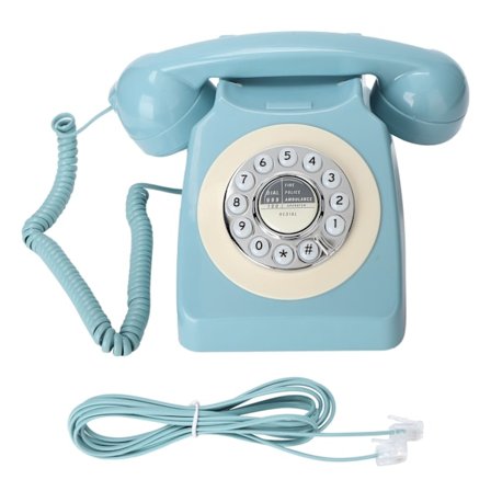 CT‐8019 Retro Telefon med Klassisk Rotationsdesign, Gammaldags Trådbunden Telefon för Hem och Kontor
