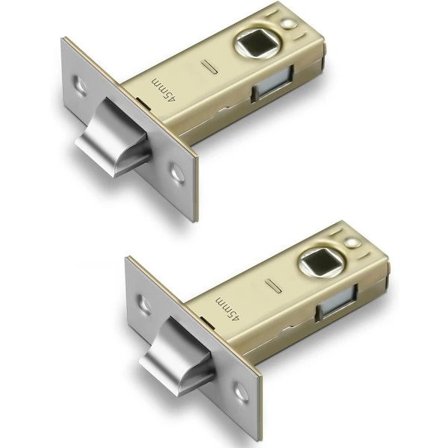 2 sæt 45 mm rørformet lås, indstikslås poleret krom dørlås designet til brug med fjederbelastede dørhåndtag