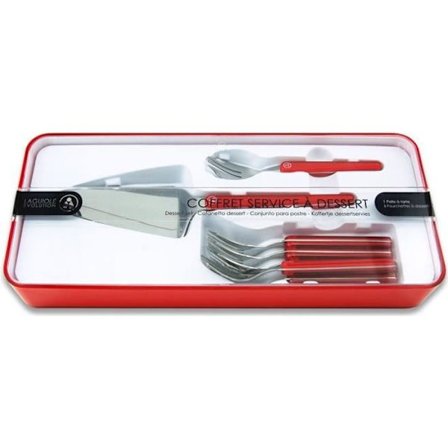 LAGUIOLE EVOLUTION Kartong med 7 delar Dessertservice rött handtag