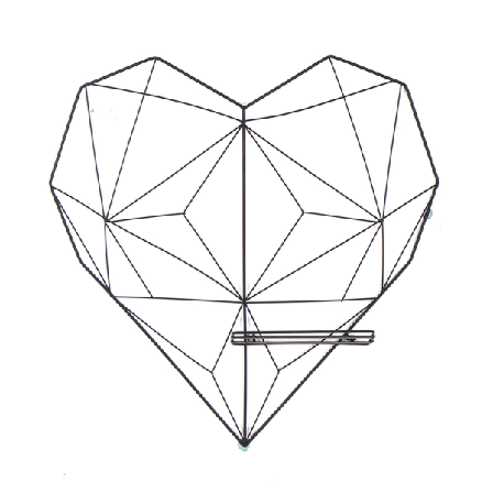 IC Hjärtformad Vägghängande Hylla Foton Vykort Ram Display St Svart