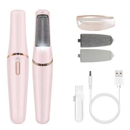 Elektrisk callusfjerner, elektrisk fodpleje, pedikuresæt, LED genopladelig callusfjerner til fødder med 2 ruller og 2 hastigheder