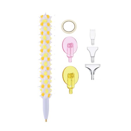 5D Diamant Maleri Paste Bore Pen Hoved Broderi DIY Kunst Værktøj Sæt Forsyninger, gul