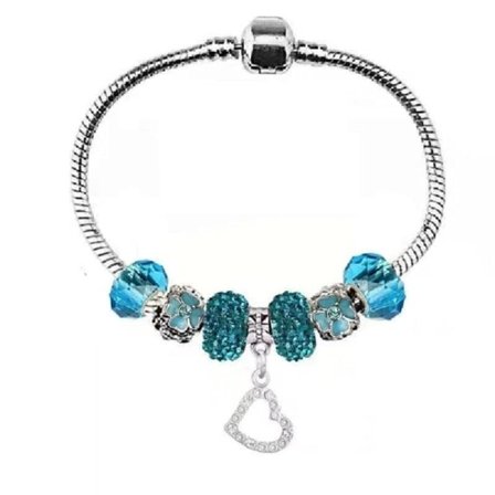 IC Hvid Birk Fit Pandora Charm Armbånd Hele Måneden Fødselsstein Bedste Fødselsdagsgaver til Kvinder og Piger DIY