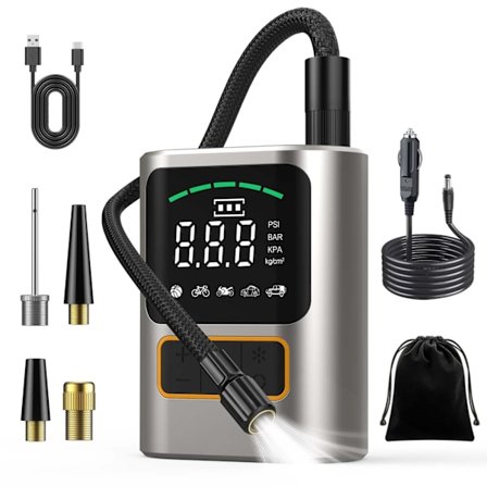 Mini Elektrisk Luftpump, Ny Version, Bildäckspump, Cykelpump, Bilpump, Digital LCD-skärm, 4000mAh, 150PSI, Portabel Luftkompressor för Bil