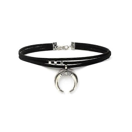 Svart Måne Halvmåne Anheng Choker Sexy Rock Håndlaget Halskjede Kvinner Tilbehør