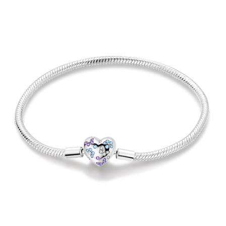 Nya 925 Silver Färg Charm Armband Rose Golden Färg Daisy Blomma Barrel Lås Orm Kedja Glidande Armbånd Kvinnor Smycker Y KTB047 19cm