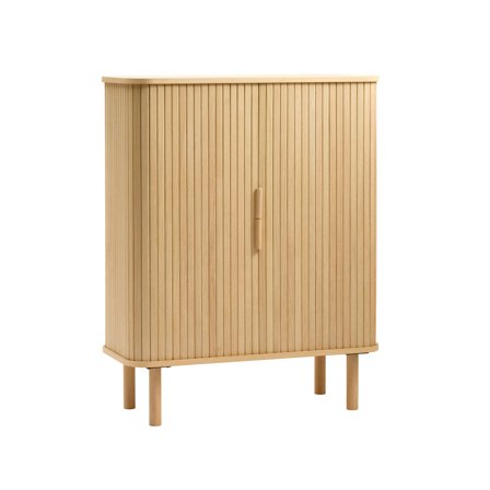 Cavo skab, 113x90cm - Natur - Elegant opbevaringsskab i eg og MDF - Perfekt til stuen eller soveværelset - Mål: 90x40x113cm