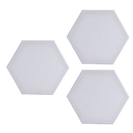 Lærred Maleriplade Hexagon Form Hvid 12,5 cm Sidelængde Fortykket Stil Til Hobbyfolk 3 stk (FMY) Hvid 12,5x12,5x1cm