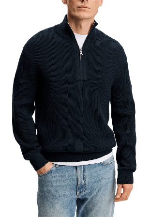 J.Lindeberg Alex Half Zip Knitted Sweater Tröjor Herr Blå M